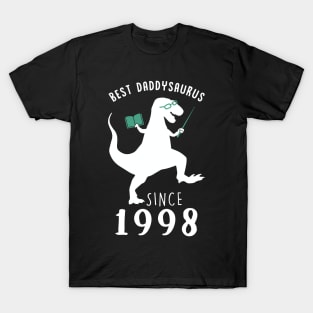 Best Dad 1998 T-Shirt DaddySaurus Since 1998 Daddy Teacher Gift T-Shirt